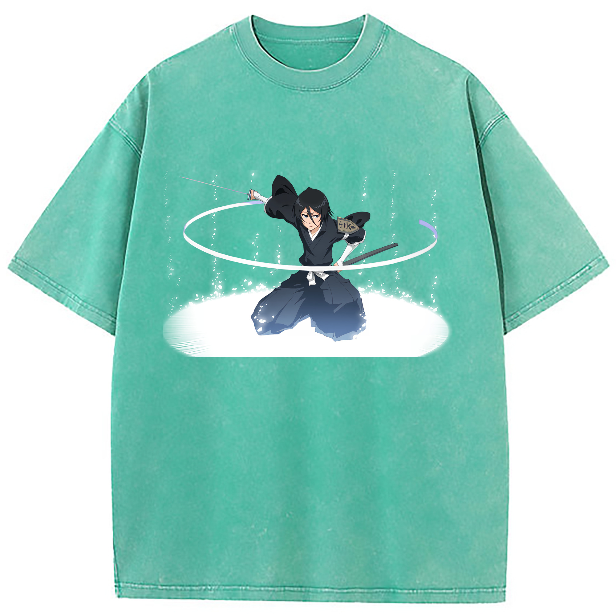 （画像用） ブリーチ 朽木ルキア BLEACH Kuchiki Rukia 綿100% ヴィンテージ風 半袖Tシャツ（フロントプリント）